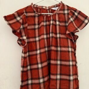 Time and Tru Red Plaid Blouse